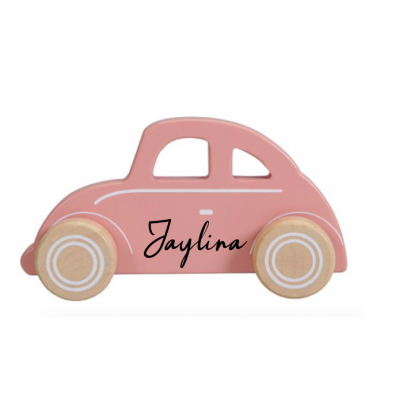 Houten roze auto